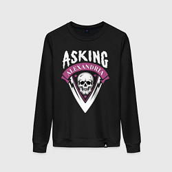 Свитшот хлопковый женский Asking Alexandria: Skull Fang, цвет: черный