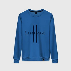 Свитшот хлопковый женский Lineage logo, цвет: синий