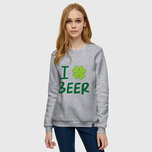 Женский свитшот Love beer / Меланж – фото 3