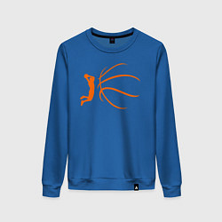 Свитшот хлопковый женский Баскетбол - это моя жизнь, цвет: синий