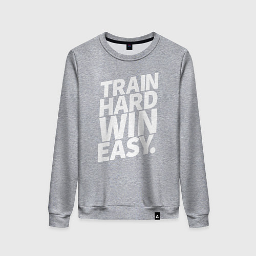 Женский свитшот Train hard win easy / Меланж – фото 1