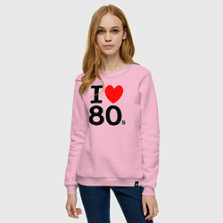 Свитшот хлопковый женский I Love 80s, цвет: светло-розовый — фото 2