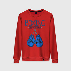 Свитшот хлопковый женский Boxing champions, цвет: красный