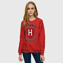 Свитшот хлопковый женский Harvard University, цвет: красный — фото 2