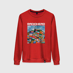 Свитшот хлопковый женский Radiohead, цвет: красный