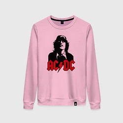 Свитшот хлопковый женский AC/DC Madness, цвет: светло-розовый