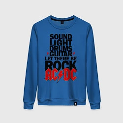 Свитшот хлопковый женский AC/DC Rock, цвет: синий