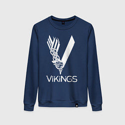 Свитшот хлопковый женский Vikings, цвет: тёмно-синий