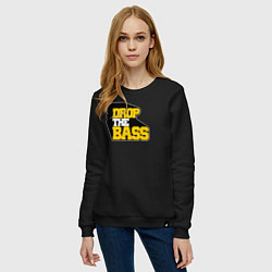 Свитшот хлопковый женский DROP THE BASS Old School, цвет: черный — фото 2