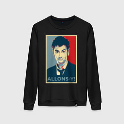 Свитшот хлопковый женский Allons-y Poster, цвет: черный