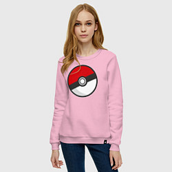 Свитшот хлопковый женский Pokeball, цвет: светло-розовый — фото 2