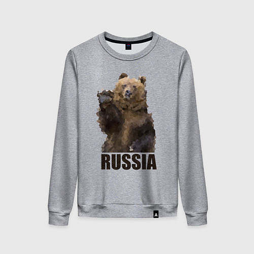 Женский свитшот Russia: Poly Bear / Меланж – фото 1