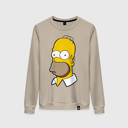 Свитшот хлопковый женский Sad Homer, цвет: миндальный