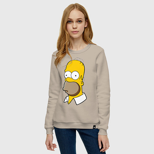 Женский свитшот Sad Homer / Миндальный – фото 3