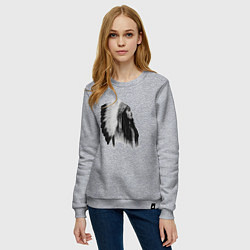 Свитшот хлопковый женский Джонни Депп, цвет: меланж — фото 2