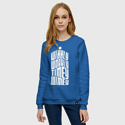 Свитшот хлопковый женский Talk Whovian To Me, цвет: синий — фото 2
