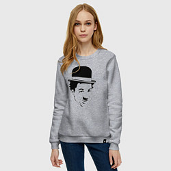 Свитшот хлопковый женский Чарли Чаплин, цвет: меланж — фото 2