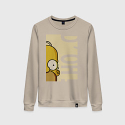 Свитшот хлопковый женский Homer Doh!, цвет: миндальный