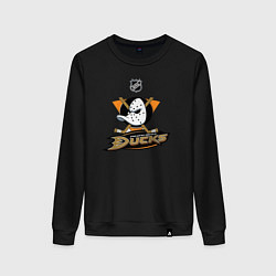 Свитшот хлопковый женский NHL: Anaheim Ducks, цвет: черный