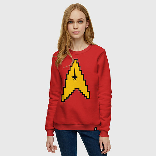 Женский свитшот Star Trek: 8 bit / Красный – фото 3
