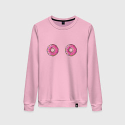 Свитшот хлопковый женский Пончики, цвет: светло-розовый