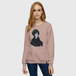 Свитшот хлопковый женский Sherlock Art, цвет: пыльно-розовый — фото 2