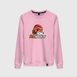 Свитшот хлопковый женский Fox Hockey, цвет: светло-розовый