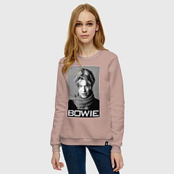 Свитшот хлопковый женский Bowie Legend, цвет: пыльно-розовый — фото 2