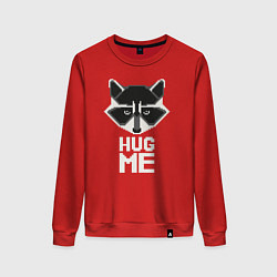 Свитшот хлопковый женский Raccoon: Hug me, цвет: красный