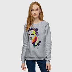 Свитшот хлопковый женский Lionel Messi: fun-art, цвет: меланж — фото 2