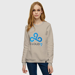 Свитшот хлопковый женский Cloud9, цвет: миндальный — фото 2