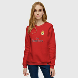 Свитшот хлопковый женский Real Madrid: Fly Emirates, цвет: красный — фото 2