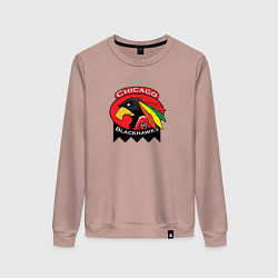 Свитшот хлопковый женский Chicago Blackhawks Hockey, цвет: пыльно-розовый