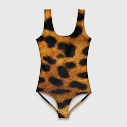 Купальник-боди 3D женский Шкура леопарда, цвет: 3D-принт