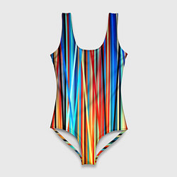Купальник-боди 3D женский Colored stripes, цвет: 3D-принт
