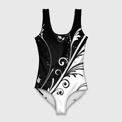 Купальник-боди 3D женский Цветочный узор, цвет: 3D-принт