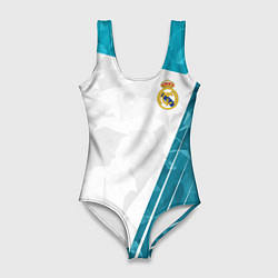 Купальник-боди 3D женский FC Real Madrid: Abstract, цвет: 3D-принт