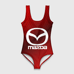 Купальник-боди 3D женский Mazda: Red Carbon, цвет: 3D-принт