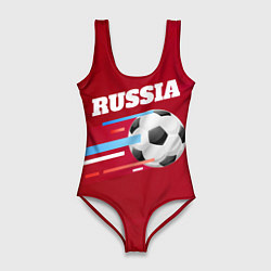 Купальник-боди 3D женский Russia Football, цвет: 3D-принт