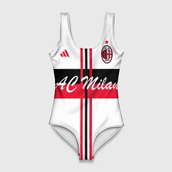 Купальник-боди 3D женский AC Milan: White Form, цвет: 3D-принт