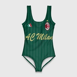 Купальник-боди 3D женский AC Milan: Green Form, цвет: 3D-принт