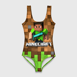 Женский купальник-боди Minecraft logo heroes
