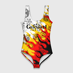 Купальник-боди 3D женский Genshin Impact - Fire, цвет: 3D-принт