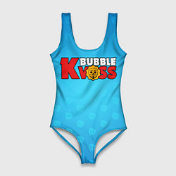 Купальник-боди 3D женский Bubble kvass logo, цвет: 3D-принт