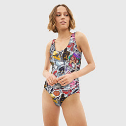 Купальник-боди 3D женский Рисунок колледж, цвет: 3D-принт — фото 2