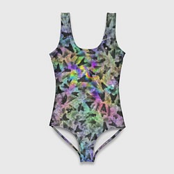 Купальник-боди 3D женский Психоделические мухи, цвет: 3D-принт