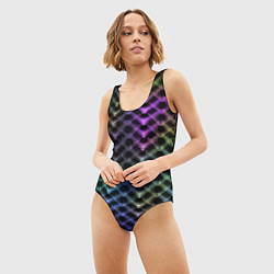 Купальник-боди 3D женский Color vanguard pattern 2025 Neon, цвет: 3D-принт — фото 2
