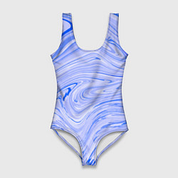 Купальник-боди 3D женский Abstract lavender pattern, цвет: 3D-принт
