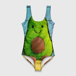 Купальник-боди 3D женский Avocado print, цвет: 3D-принт