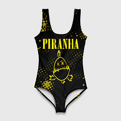 Купальник-боди 3D женский Nirvana piranha, цвет: 3D-принт